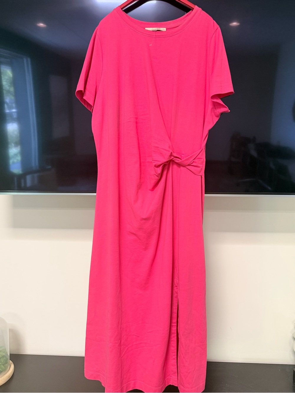 Loft Women’s Pink Knot-Front Midi Dress xlp